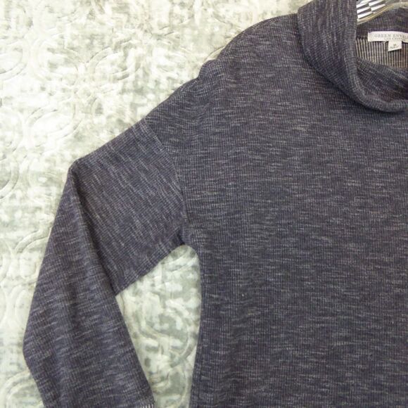 Green Envelope Sweater Women's Medium Gray Cowl Neck High Low  USA Made - Picture 3 of 11